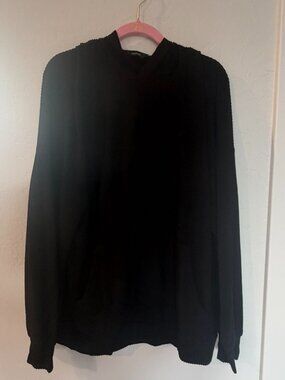NWT Dokotoo Black Textured Hooded Pullover Hoodie XL